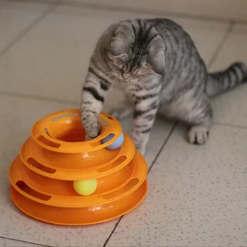 Multi-layer Ravni hišnih mačk igrače Stolp Skladbe Disk mačka Inteligence Zabaviščni trojno zgoščenko mačka igrače žogo Usposabljanje Zabaviščni ploščo