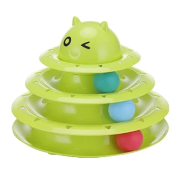 Multi-layer Ravni hišnih mačk igrače Stolp Skladbe Disk mačka Inteligence Zabaviščni trojno zgoščenko mačka igrače žogo Usposabljanje Zabaviščni ploščo