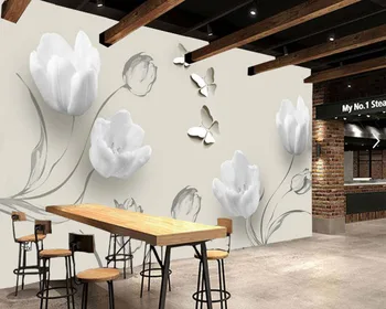 Eleganten modni tulipanov metulj 3d ozadje,dnevna soba, TV ozadje kavč steni spalnice, kuhinjo, bar freske de papel parede