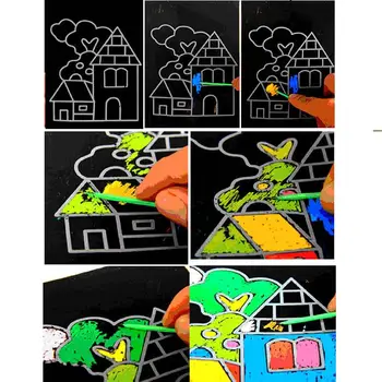 26.5 cm*19 cm Otroci Otrok DIY Pisane Risanje Igrače Nič Art Papir Čarobno Slikarstvo Papirja za Risanje Palico Za Otroke