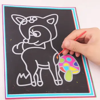 26.5 cm*19 cm Otroci Otrok DIY Pisane Risanje Igrače Nič Art Papir Čarobno Slikarstvo Papirja za Risanje Palico Za Otroke