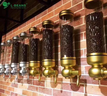 Aluminijeve zlitine &akril 1800g coffee bean razpršilnik/coffee bean posodi stati/coffee bean posode/prekinitev zaprti jar