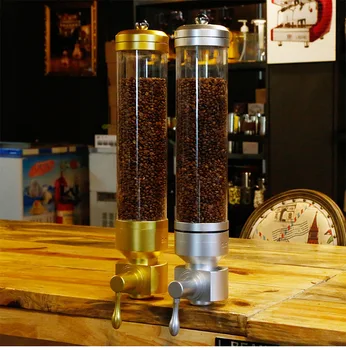 Aluminijeve zlitine &akril 1800g coffee bean razpršilnik/coffee bean posodi stati/coffee bean posode/prekinitev zaprti jar
