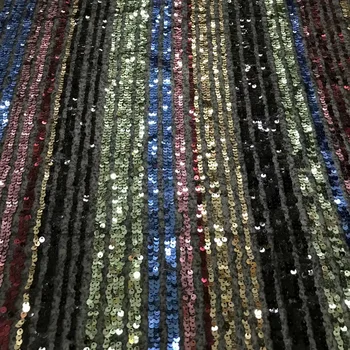 Barvita sequins francoski neto čipke tkanine afriške til tkanine, čipke 3 različnih barvah 5 metrov na veliko FRW-144
