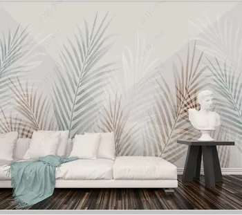 Sodobna preprost rastline 3d ozadje de papel parede,dnevni prostor kavč, TV steno spalnica steno papirjev doma dekor restavracija, bar zidana