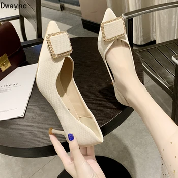 Ženske enotni čevlji 2019 nove divje nosorogovo opozoril stiletto petah korejski moda 6 cm rednega dela čevlji