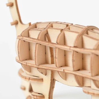 Lasersko Rezanje DIY Žival Mačka Igrače 3D Lesene Puzzle Igrača Skupščine Model Lesa Obrti Kompleti za Mizo Dekoracijo za Otroke Otrok