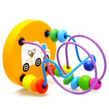 1Pcs Zgodnjega Učenja Igrača za Otroke, Otroci Baby Pisane Lesene Mini Okoli Kroglice Izobraževalne Matematike Igrača Naključno Barvo