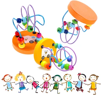 1Pcs Zgodnjega Učenja Igrača za Otroke, Otroci Baby Pisane Lesene Mini Okoli Kroglice Izobraževalne Matematike Igrača Naključno Barvo