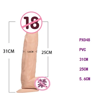 31X5.6 CM velik Dildo sesalni umetno silikonski vibrator realne velik konj penis 18+ odraslih, igrače, igrače za ženske sex shop