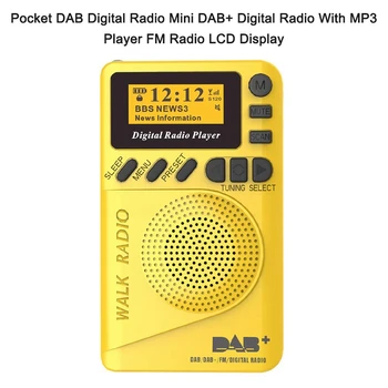 Žep Dab Digitalnih Radijskih, od 87,5-108Mhz Mini Dab+ Digitalni Radio z Mp3 Predvajalnik, Fm Radio, Lcd Zaslon in Zvočnik
