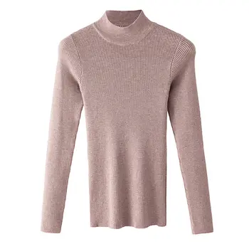 2019 Novo-prihaja Jeseni Turtleneck Puloverji Puloverji majica dolgi rokav, Kratke korejski temperament Slim-fit tesen pulover RQ199