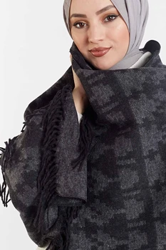 Ženske Poncho Headscarf Hidžab Šal Islamska Oblačila Modna Kolekcija Volne Ramenski Šal Evropi Muslimani Priložnostne Vsakdanjega Življenja