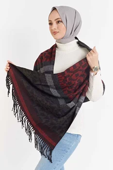 Ženske Poncho Headscarf Hidžab Šal Islamska Oblačila Modna Kolekcija Volne Ramenski Šal Evropi Muslimani Priložnostne Vsakdanjega Življenja