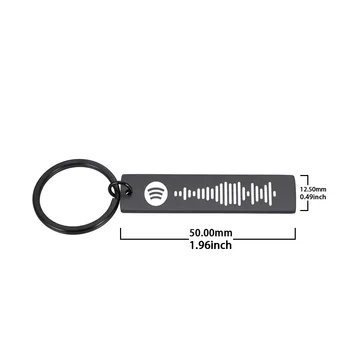 Osebno Glasbe Spotify Kodo Keychain za Ženske, Moške, iz Nerjavnega Jekla obesek za ključe po Meri Laser Spotify Scan Code Keychain Obroč