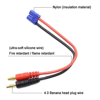 10sets EC3 do 4 mm Banana Priključek Bullet Vtič s 14 AWG Silikonski Kabel 150MM za DIY Lipo Baterije RC Napajanje