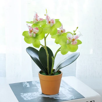 Umetna Svila Bela Orhideja Cvetje Visoke Kakovosti Metulj Vešča Phalaenopsis Ponaredek Cvet za Poroko Doma Festival Dekoracijo