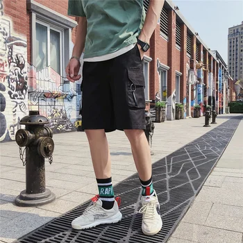 Poletje Hong Kong veter ins modne blagovne znamke orodje hlače za moške korejski svoboden naravnost priložnostne hlače modne športne hlače