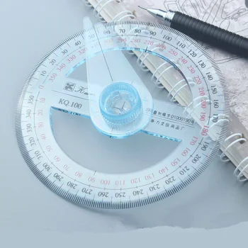 Prozoren Plastični 360-Stopinjski Premerom 10 cm Merilnikom. Vladar Kota Finder za Office Darilo Protractors