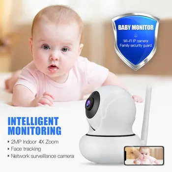 1080P 4X Zoom Brezžične IP Kamere, Zaznavanje obrazov Samodejno Sledenje CCTV WIFI Kamera Smart Home Night Vision Alarm Pritisni in Baby Monitor