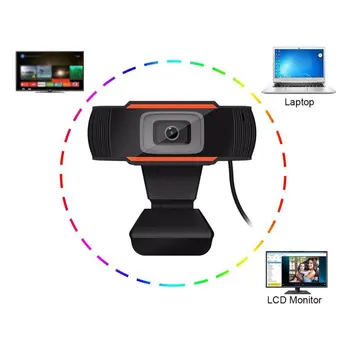 Webcam Full HD Spletna Kamera Vgrajen Mikrofon Vrtljiv USB Web Cam Za PC Računalnik Mac Prenosni Pult Z Mikrofonom