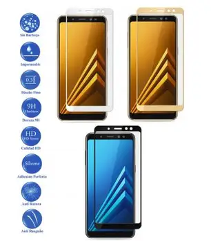 Celotno Kaljenega Stekla Protector for Samsung Galaxy A6 Plus Izberete Barvo