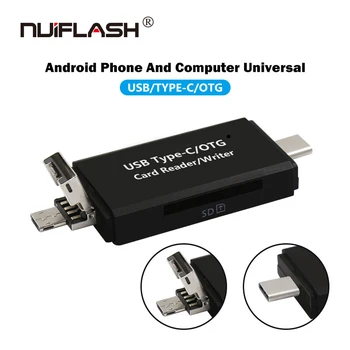 3 V 1, USB 2.0 Lažji Obliki Kartic Aluminij Zlitine Lupine, Visoka Hitrost Pomnilniški Kartic Prenosni Podporo M2, MS/MS PRO, Itd