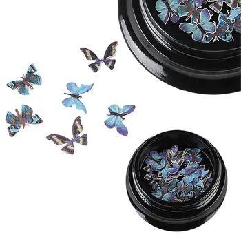 1 Polje Pisane 3D Butterfly Lak za Bleščice za Nohte Rezine Manikuro, Dekoracije Nohtov DIY Čar Manikura Dekoracijo Nail Art