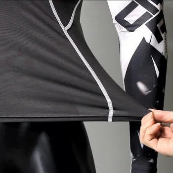 Najbolje prodajano blagovno Znamko Oblačil za moške Stiskanje Hlače Majica T-shirt Obleko 3D Tiskanje moške dolge Hlače rokavi Rashgard OBLAČILA
