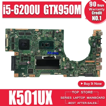 K501UX Za Asus K501UX K501UB K501U prenosni računalnik z matično ploščo K501UX mainboard rev2.0 i5-6200U cpu s GTX 950M Grafične kartice