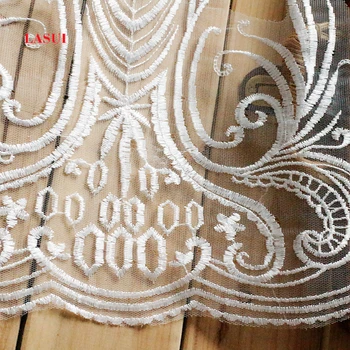 LASUI 34 cm off white Elegantne retro vezene čipke pribor Za poročno obleko, tančico, headdress, kostumi, DIY 0168