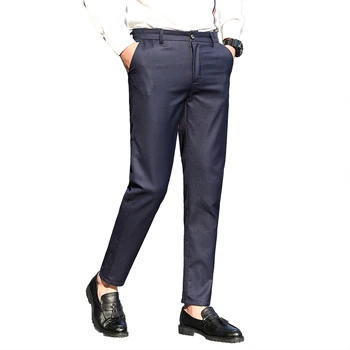 Jeseni novo moško obleko hlače modni business casual hlače, čiste barve, formalno stranko poroko hlače, velikost 28-38
