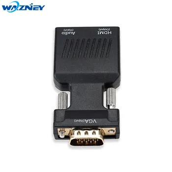 VGA Moški HDMI Ženski Adapter Pretvornik Vodi z Avdio Izhod Kabel Mikro moči vrat, 1080P Izhod Signala Za HDTV Prenosni RAČUNALNIK