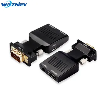 VGA Moški HDMI Ženski Adapter Pretvornik Vodi z Avdio Izhod Kabel Mikro moči vrat, 1080P Izhod Signala Za HDTV Prenosni RAČUNALNIK