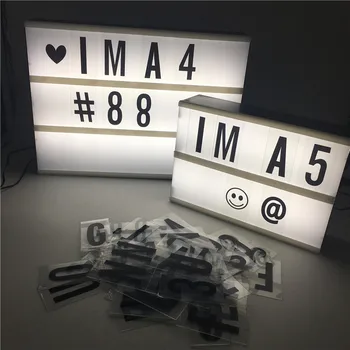 Novo A4, LED Kombinacija Svetlobe Polje 96PCS DIY Black pisemske kartice, Lightbox Message Board Doma Nočna Lučka Tabela Dekoracija Razsvetljava