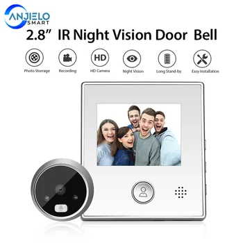 Anjielosmart Zvonec Kamere IR Nočno Vizijo Interkom Vrata Bell Viewer Smart Video Luknjo Digitalni Vrata Oči Varnost