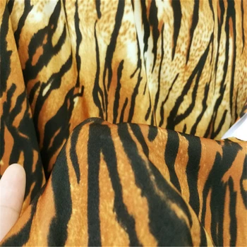 Vse Strani, Elastični Spandex Znanja Tiger Zrn Leopard Tiskanja Tkanine, Tkanine Za Ples Plavati Obleke DIY Fabric Materiala
