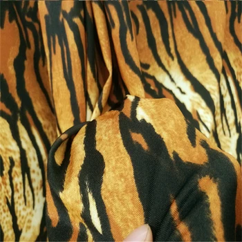 Vse Strani, Elastični Spandex Znanja Tiger Zrn Leopard Tiskanja Tkanine, Tkanine Za Ples Plavati Obleke DIY Fabric Materiala