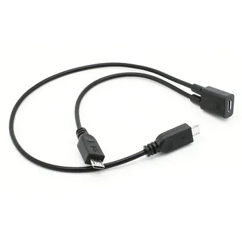 CableCC Micro USB Ženski 2 Micro USB Moški Splitter razširitev polnjenje Kabel Visoke Kakovosti