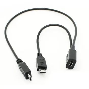 CableCC Micro USB Ženski 2 Micro USB Moški Splitter razširitev polnjenje Kabel Visoke Kakovosti