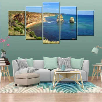 5 kos Krajine za dnevna soba Dekoracijo Čudovite Peščene plaže, sončni zahod obmorskih Platno Slikarstvo stensko sliko dom dekor