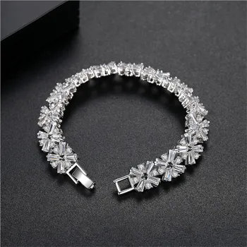 Nova preprosto razkošje zapestnice AAA rezervnih kristalno moda elegantno shinning srebro Ženske/Dekle Zapestnice & Bangles Darilo Nakit