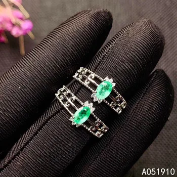 KJJEAXCMY boutique nakita 925 sterling srebro vdelan naravnih smaragdno ženski prstan podporo odkrivanje priljubljen