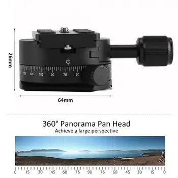 LBKAFA X64 360-Stopinjski Panoramaic Žogo Glavo Panorama Objemka Hitro Sprostitev S QR Ploščo Za Fotoaparat Nastavek Za Nikon Canon Sony
