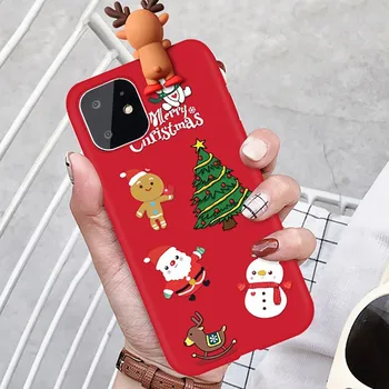 Binmer primeru telefon 3D Božič Santa Claus Mehko Tpu Silikon Lupini Primeru Kritje Za iphone 11 Pro Gitter telefon primeru Božič