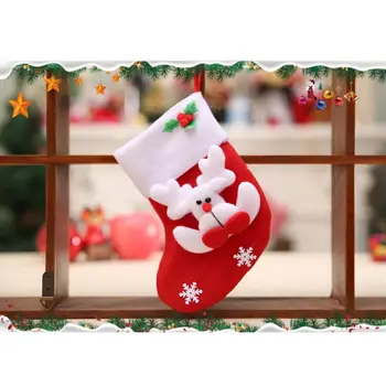Malo Božične Nogavice Darilo Imetniki Santa Claus Snežaka Holiday Gift Bag Doma Vrt Praznično Stranka Dobave