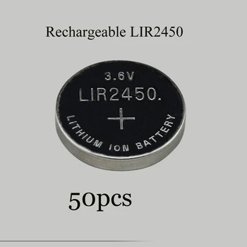 Soravess 50PCS 120mAH LIR2450 Lithiium lir Ionska Baterija 3,6 V Li-ion Gumb gumbaste Zamenjati Za CR2450 CR 2450