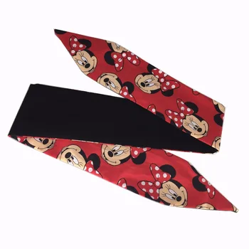 ženske letnik pinup stil ruta v rdeče črni miško vzorec kravato lok šal pribor za lase bend žice zaviti