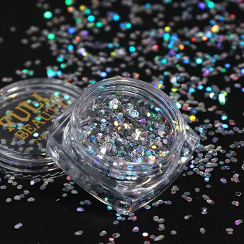 8 jar/set Laser Mavrica Nail Art Glitters Sequins Stanja v Prahu Diamond Holo Luskast Pisane Bleščice | Holographic Nail Kosmičev