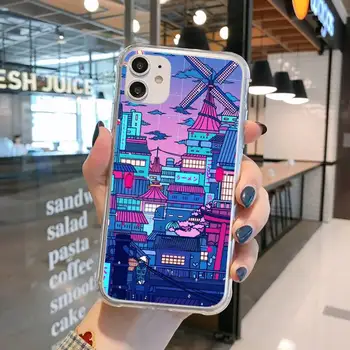 Pixel Art Estetske Silikonski Telefon Primeru Pregleden za iPhone 11 12 mini pro XS MAX 8 7 6 6S Plus X 5S SE 2020 XR